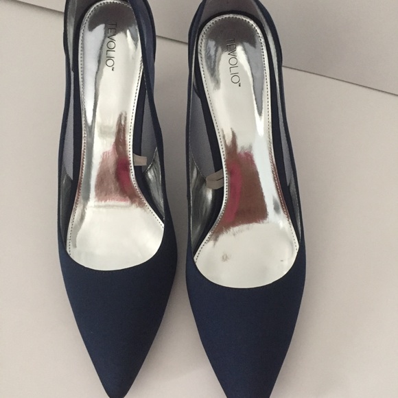 Tevolio Navy Sheer Pointed Toe Heel - Picture 4 of 9